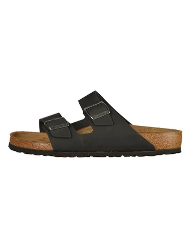 Birkenstock Arizona Schwarz, Gr. 44 - Komfortable Pantoletten - Pantoletten für Damen mit original BIRKENSTOCK-Weichfußbett für optimalen Tragekomfort und anatomische Form, ideal für den Alltag.