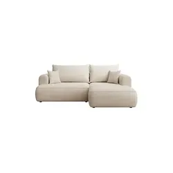 Selsey Eckschlafsofa Ovo Mini, Creme, 4-Sitzer mit Ottomane in weiß von Selsey