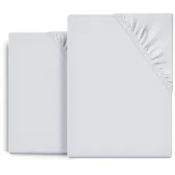 Beautex Spannbettlaken 2er Set Spannbetttuch Bettlaken Premium Baumwolle Jersey 160g/m2, Jersey, Gummizug: rundum, (2 Stück) weiß 140 cm x 200 cm