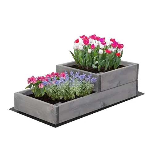 Modo24 Hochbeet ZP07 Kräuterbeet - Vielseitiges Pflanzbeet aus Holz - Hochbeet in Grau, ideal für Gartenliebhaber. Perfekt für Kräuter und Gemüse, 18 cm hoch, inklusive Montageanleitung für einfache Selbstmontage.