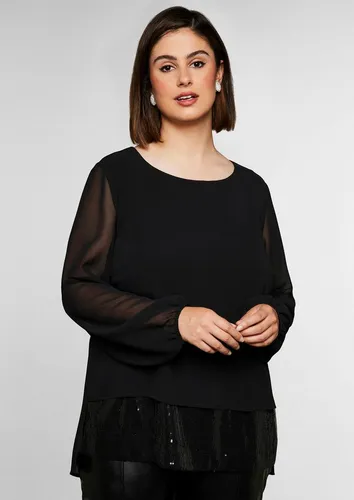 Sheego Klassische Bluse Tunika Langarm mit Pailletten von sheego