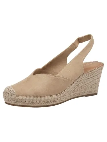 Tamaris Slingpumps mit Keilabsatz und Plateau - Modische Sandale in schmaler Form (Gr. 41), ideal für den Sommer. Mit bequemem Keilabsatz und hochwertigem Lederinnensohle für den perfekten Auftritt.