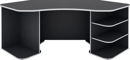 byLIVING Gamingtisch Thanatos - Moderner Eckschreibtisch 198 cm in Anthrazit/Weiß - Kinderschreibtisch mit Kabeldurchführung und 4 offenen Fächern, ideal für Gaming und Lernen, pflegeleicht und FSC®-zertifiziert für nachhaltigen Möbelgenuss.