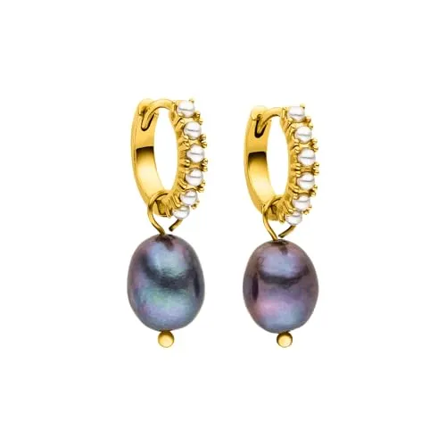 Purelei® Pearly Creolen – Elegante Damenohrringe mit Keshiperlen - Ohrringe für Damen, einzigartiges Design mit schimmernden Keshiperlen und Glasperlen, jedes Paar ein Unikat – leicht und angenehm zu tragen.