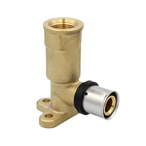 Pipetec Pressfitting Wandwinkel 20x2 1/2 Zoll IG 78mm Wandscheibe TH Kontur Verbundrohr, DVGW, TH-Profil