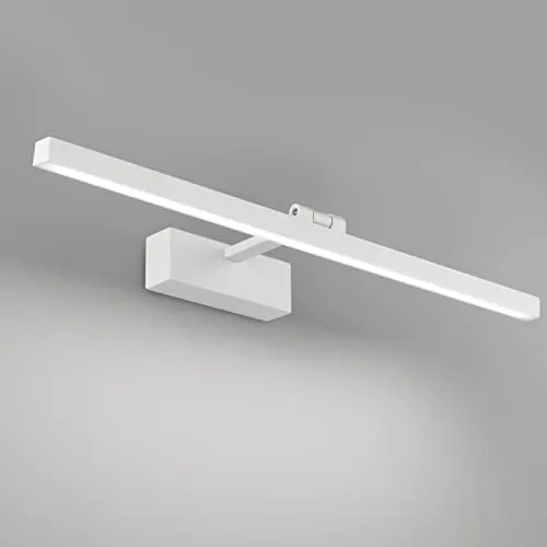 Klighten LED Spiegelleuchte Bad 60cm 18W, 180 Grad Drehung Wandleuchte für bad IP44 Wasserdichte, Spiegellampe Bad, Badezimmer Wandlampe Aluminium, 1170 Lumen, Kaltes Weiß 5500K, Weiß