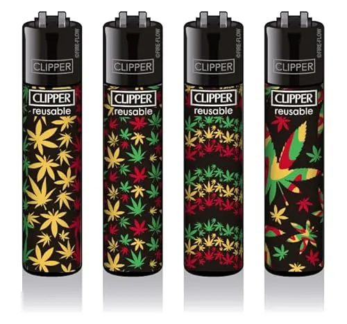 Clipper Feuerzeug 4er Set: (Jamaican Pattern) von sunmondo