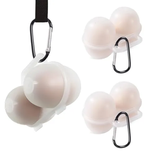 Stück Eierbehälter für 2 Eier, Eierbox Tragbare Eier Aufbewahrung Eierdose mit Karabiner Eierhalter Kunststoff Transparent für Kühlschrank Küche Outdoor Picknick Camping 3