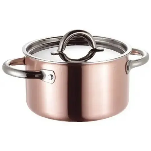 SCHULTE-UFER Kochtopf De Luxe, Kupfer - Hochwertiger Kochtopf aus Kupfer, ideal für alle Herdarten, inklusive Induktion. Durchmesser von 16 cm für perfekte Kochresultate.