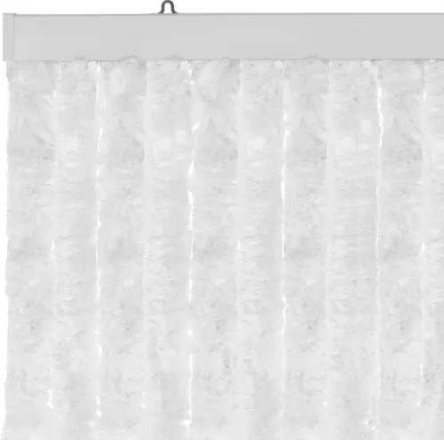 Moritz Flauschvorhang aus Chenille 56 x 185 cm weiß Türvorhang als Fliegenschutz Insektenschutz für Camping Wohnwagen