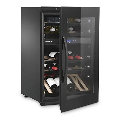 DOMETIC E49FGB Einbau-Weinkühlschrank mit rahmenloser Glastür für 49 Flaschen