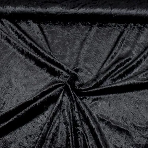 MAGAM-Stoffe 1m Katharina Pannesamt glänzender Samt Stoff Kleidung Kissen Möbel Meterware (24. Schwarz)
