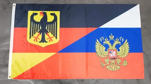 Fahne Flagge Deutsch Russische Freundschaft Deutschland Russland - 90 x 150 cm