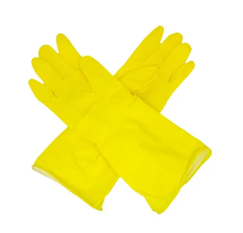 Romed Latexhandschuhe Haushaltshandschuhe gelb 100% Naturlatex Handschuhinneres leicht beflockt