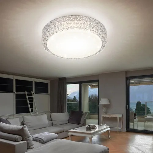 Deckenlampe Kristallleuchte LED Sternenhimmel - Moderne Deckenleuchte mit Sternenhimmel-Optik, ideal für Schlafzimmer und Wohnzimmer. Mit 960 Lumen sorgt sie für eine stimmungsvolle Beleuchtung.