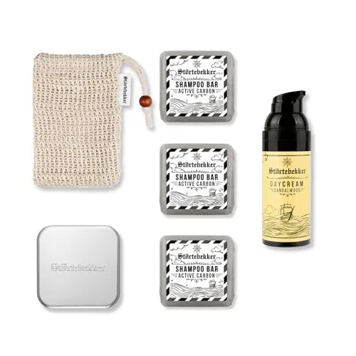 Störtebekker® Dusch Routine Set - 3 x festes Shampoo (Active Carbon) - Entdecke unser Dusch Routine Set mit festem Shampoo, Sisalsäckchen und Seifendose. Ideal für eine nachhaltige Pflege und intensives Duscherlebnis, perfekt für die tägliche Anwendung.