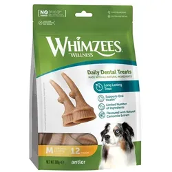 WHIMZEES Wege Horn M 12St. - Zahnpflegekaugummis für Hunde, fördert die Mundhygiene und sorgt für gesunde Zähne