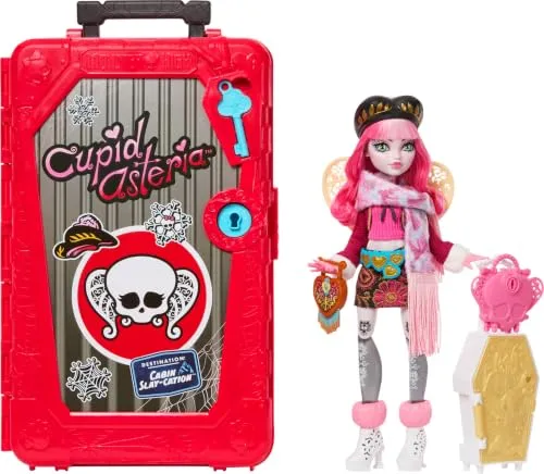 Monster High Skulltimate Secrets Cupid Asteria-Puppe mit Zubehörset, Hütten-Gruselurlaub