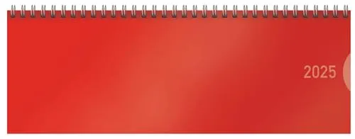 Tischquerkalender Classic Colourlux rot 2025: 1 Woche 1 Seite; Bürokalender; Tischkalender quer im Format: 29,8 x 10,5 cm