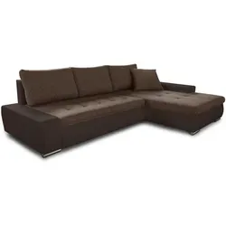 Ecksofa Faris mit Schlaffunktion - Ecksofa mit Bettkasten und L-Form, ideal für kleine Räume. Schlaffläche 216x140 cm, bequem dank hochelastischem Schaumstoff und Wellenfeder.