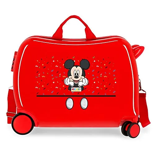 Disney It's a Mickey Thing Kinderkoffer, Rot, 50 x 38 x 20 cm, Hartplastik, seitlicher Kombinationsverschluss, 34 l, 1,8 kg, 4 Räder, Handgepäck