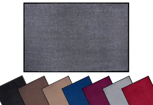 Hanse Home Waschbare In- & Outdoor Fußmatte Uni, 90x150 cm, Grau - Hochwertige Schmutzfangmatte für innen & außen, pflegeleicht und langlebig, ideal für jeden Eingangsbereich.