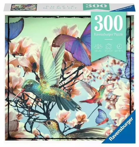 Puzzle 300 elementów. Moment. Koliber i motyle Ravensburger 4005556129690