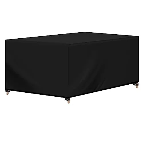Woltu Gartenmöbel-Schutzhülle mit Zugband - Schutzhülle für Gartenmöbel aus robustem 420D Oxford-Gewebe, schützt effektiv vor UV-Strahlen und Witterungseinflüssen - ideal für Tische, Stühle und Sofas.
