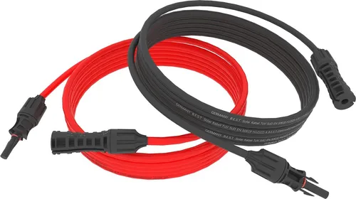 Solarkabel 0,5M 4mm² Verlängerungskabel Solarstecker reines Kupfer für Solaranlagen inkl. PV Stecker Rot+Schwarz Set