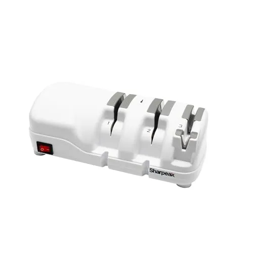 Sharpeak 198H-SPK Elektrischer Messerschärfer mit 3 Stufen - Elektrischer Messerschärfer, 3-Stufen-Diamantschärfung für rasiermesserscharfe Ergebnisse, leiser Motor und Überhitzungsschutz für sicheres Schärfen in der Küche.