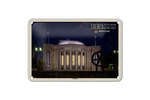 Blechschild Städte Berlin Volksbühne Deutschland 18x12 cm Deko Schild
