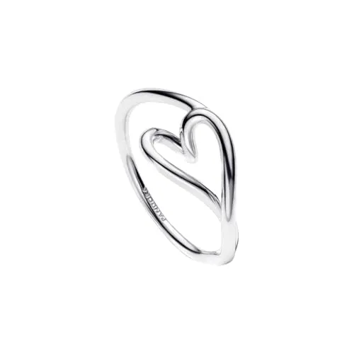 PANDORA Damenring Herz Klein Silber 194361C00-50 - Ringgröße 50/15,9 - Eleganter Silberring von Pandora in Herzform, ideal für romantische Anlässe. Ein stilvolles Accessoire, das jedes Outfit ergänzt.