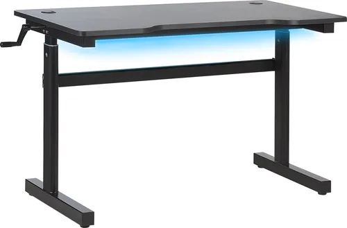 BELIANI Gaming-Tisch Schwarz mit RGB LED-Beleuchtung