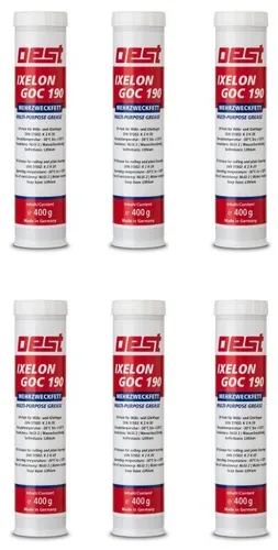 Oest Schmierfett Ixelon GOC 190, 400 g - Hochleistungs-Mehrzweckfett - Schmiermittel für Maschinen, Kraftfahrzeuge und Baumaschinen. Haftfähig, korrosionsschützend und alterungsbeständig bei Temperaturen von -30 °C bis 120 °C.