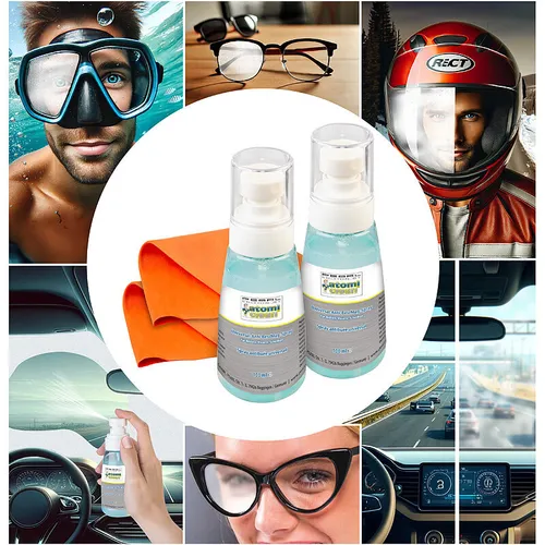 2er-Set Universal-Anti-Beschlag-Spray für Brillen, Scheiben, je 100 ml