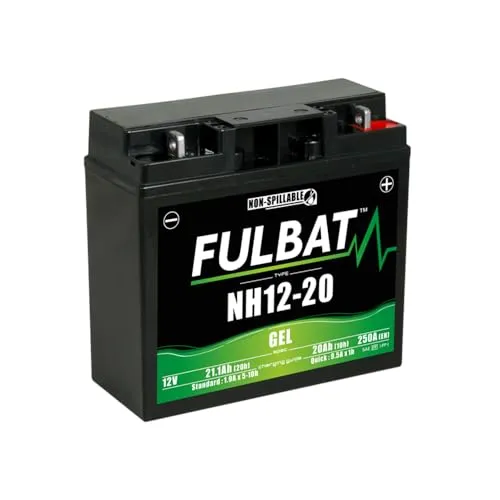 Fulbat - Rasenmäher Batterie/Gel Motorradbatterie NH1220/SLA12-20 12V 20Ah -