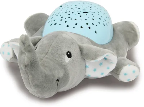 Jamara Sternenlicht LED Dreamy Elefant - Kinderlampen mit beruhigender Sternenhimmelprojektion und sanften Melodien. Der kuschelige Plüschkörper sorgt für Geborgenheit und hat eine praktische Abschaltautomatik nach 1 Stunde.