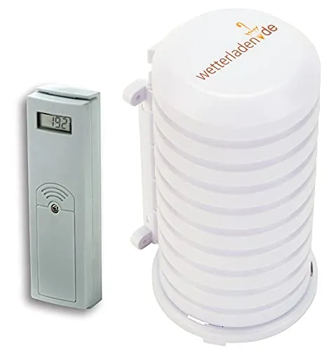 TFA Dostmann Temperatur-Außensender, 30.3120.90, mit Display (weiss mit JM Schutzhülle)