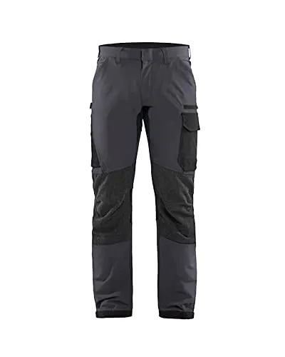 Blaklader 142216459699C48 4-Wege Stretch Service Arbeitshose – Mittelgrau/Schwarz, Größe C48 - Bequeme und kratzresistente Arbeitshose aus 4-Wege-Stretch, ideal für den Servicebereich. Mit schlanker Passform, elastischem Bund und verstellbarem Saum für optimalen Tragekomfort.