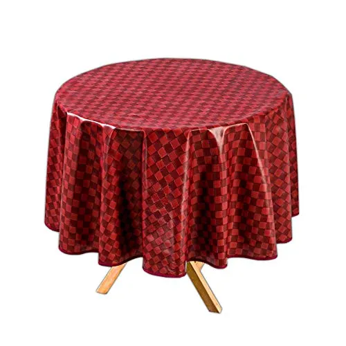 Produktbild HAC24 Tischdecke Rund Bordeaux Ø 140 cm Abwaschbar Wachstuch Gartentischdecke Wachstuchtischdecke Wachstischdecke
