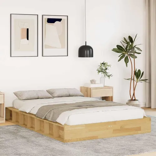 Maison Exclusive Massivholzbett 120x190 cm aus Eichenholz