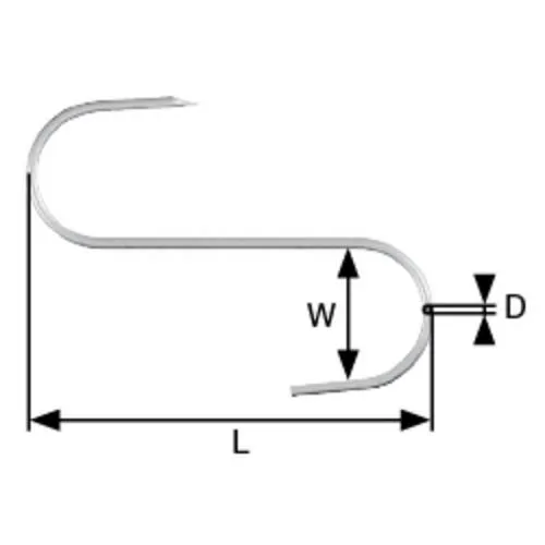 dörner + helmer 4812014 Fleischhaken 100 mm - 12 Stück - Robuste Edelstahl-Schraubhaken für vielseitige Anwendungen, ideal zum Einhängen und Befestigen, 12 Stück in der praktischen Verpackung.