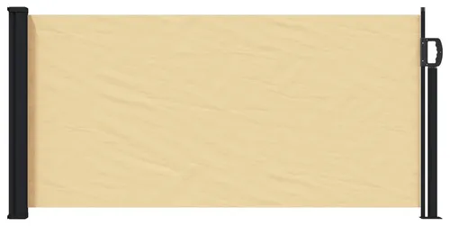 vidaXL Ausziehbare Seitenmarkise Sand 500 x 100 cm - Gestalte deinen Außenbereich mit dieser praktischen, einziehbaren Seitenmarkise. Sie bietet flexiblen Schutz vor Sonne und Wind, ist aus strapazierfähigem Polyester und kommt mit einem stabilen Stahlrahmen für hohe Langlebigkeit.