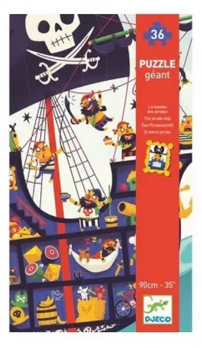 DJECO Puzzle DJ07129 Bodenpuzzle: Das Piratenschiff