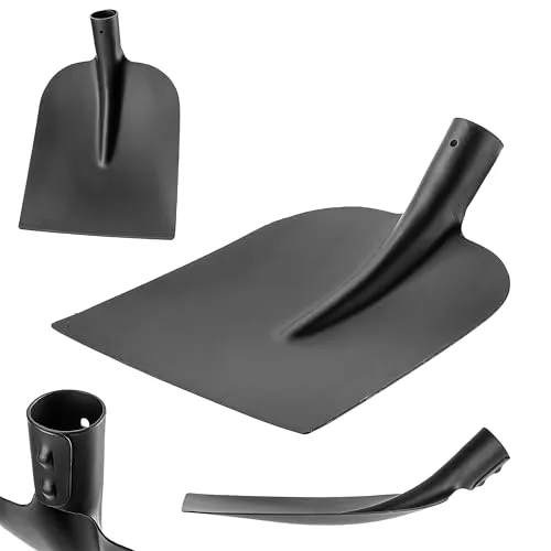 KADAX Gartenspaten ohne Griff, Robuster Spaten für Garten, Universelle Schaufel, Gartenschaufel ohne Stiel, Spatenschaufel aus Stahl, Sandschaufel (Schwarz 34x24,5 cm)
