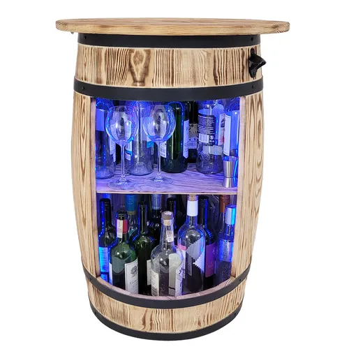 Bar-Tisch aus Holz mit RGB-LED-Beleuchtung