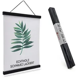 Likarto Bilderrahmen Premium-Posterleiste in DIN A4 bis DIN A1 aus Echtholz, Posteraufhänger, Magnetische Leisten, Klemmschienen, Bilder aufhängen 30 cm