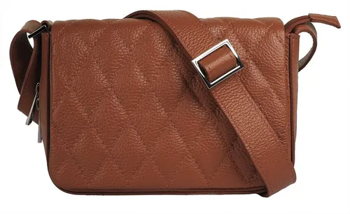 Henkeltasche CLUTY - Damen Leder Umhängetasche, Braun (Cognac) - Handtaschen aus echtem Leder, Made in Italy. Mit erweiterbarem Reißverschlussboden bietet sie Platz für alles Wichtige und ist perfekt für besondere Anlässe.