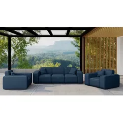 Gartenmöbel-Set SUMMER 3-1-1 wetterfester Stoff NXL Dunkelblau - Blau
