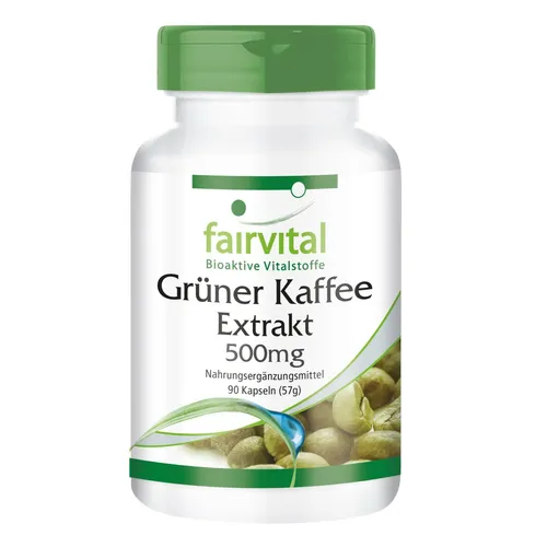 Grüner Kaffee Extrakt 500 mg - 90 Kapseln, 45 % Chlorogensäure VEGAN | fairvital